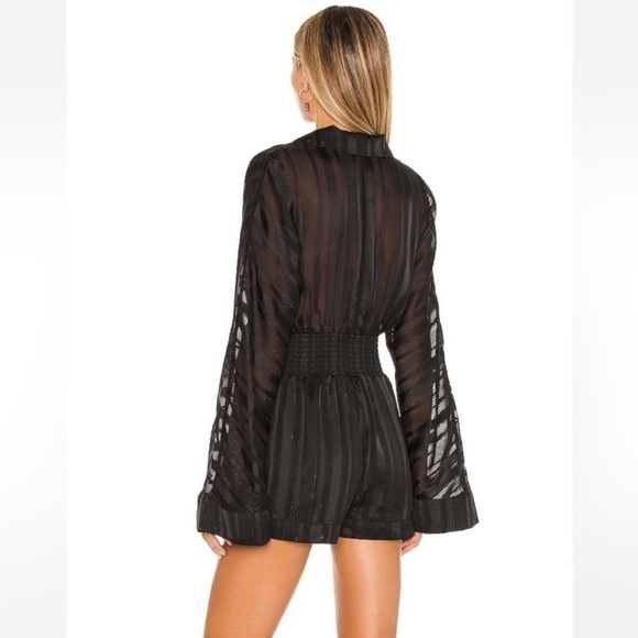 Camila Coelho Black Sheer Romper - Picture 3 of 6